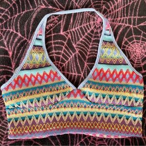 Colorful Patterned Knit Top